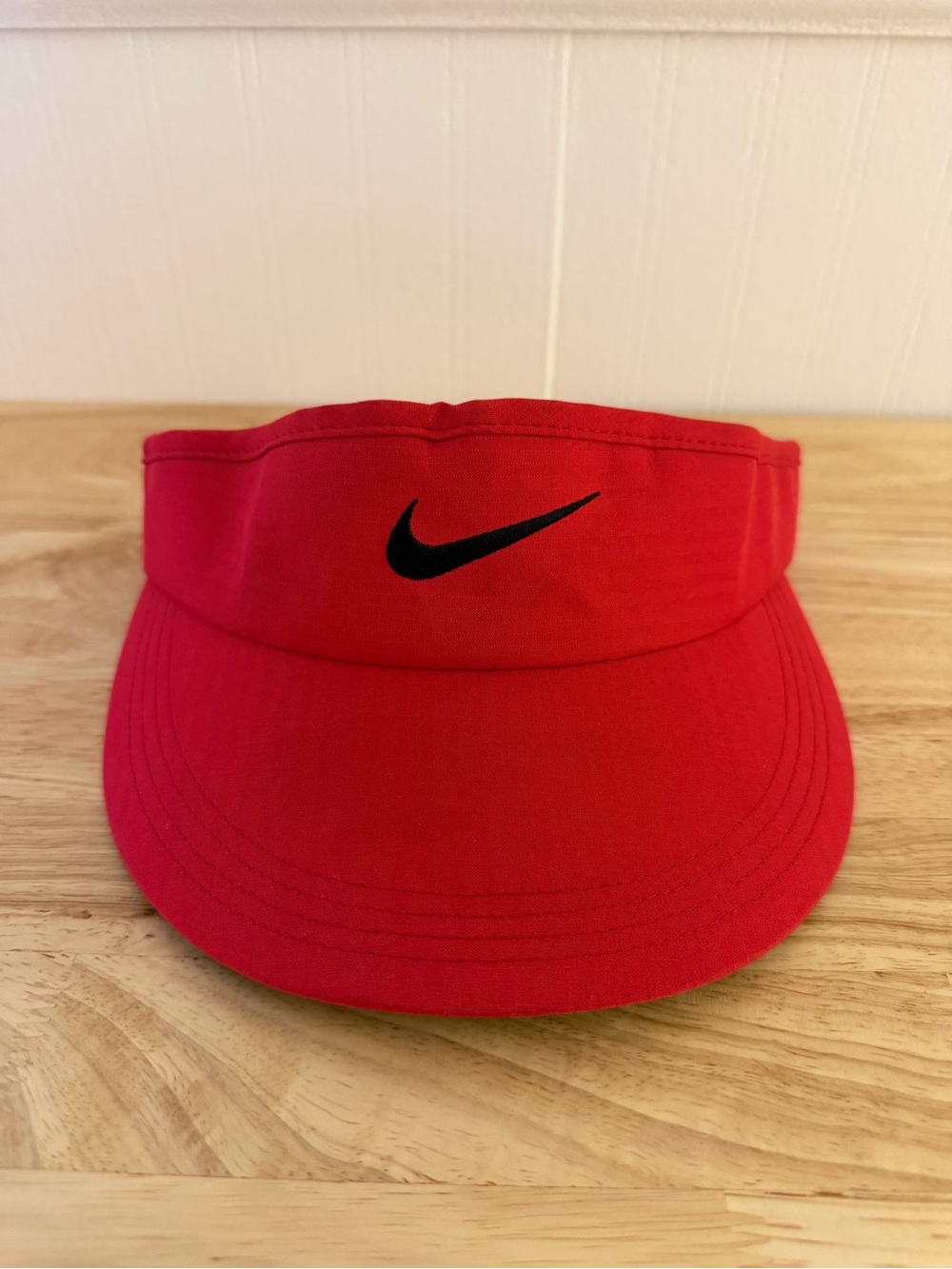 Nike DRI-FIT Red Men's Athletic Visor with Black Swoosh